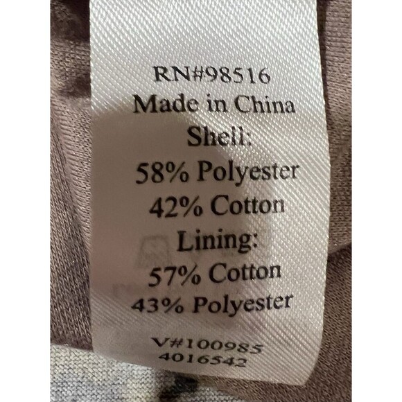 Coldwater Creek Brown Print V Neck Lined Cotton Blend Blouse Size 1X - Picture 6 of 7